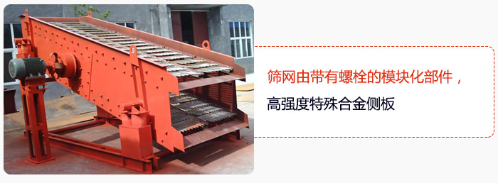 篩網由帶有螺栓的模塊化部件，高強度特殊合金側板